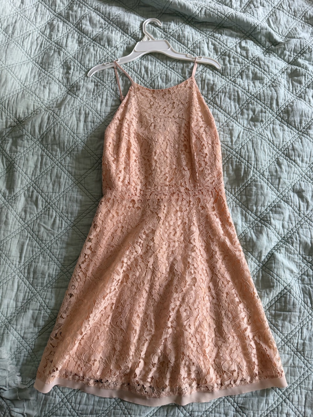 bleuh ciel Peach Lace Dress
